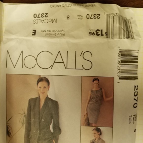 ✅2370 McCalls Sz 8 Sewing Pattern Misses Lined Jack - Picture 3 of 6